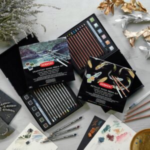 Derwent Graphitint Mixed Media Set, 19 Piece Set, Graphitint Paint, Pencils & Waterbrush (2305949)