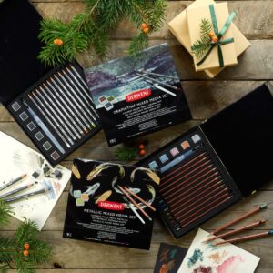 Derwent Graphitint Mixed Media Set, 19 Piece Set, Graphitint Paint, Pencils & Waterbrush (2305949)