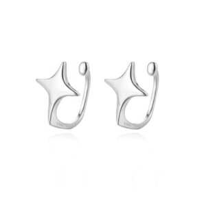 reffeer solid 925 sterling silver star cuff earrings cartilage wraps for women helix earrings star clip on earrings no piercing (a-silver)