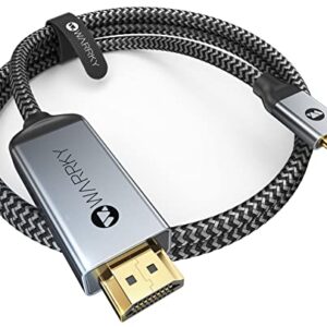 Warrky USB C to HDMI Cable 4K, [10FT / 3M, Braided, High Speed] Thunderbolt 3 to HDMI Adapter Compatible for New iPad, MacBook Pro/Air, iMac, Galaxy S20 S10 S9 S8, Surface, Dell, HP