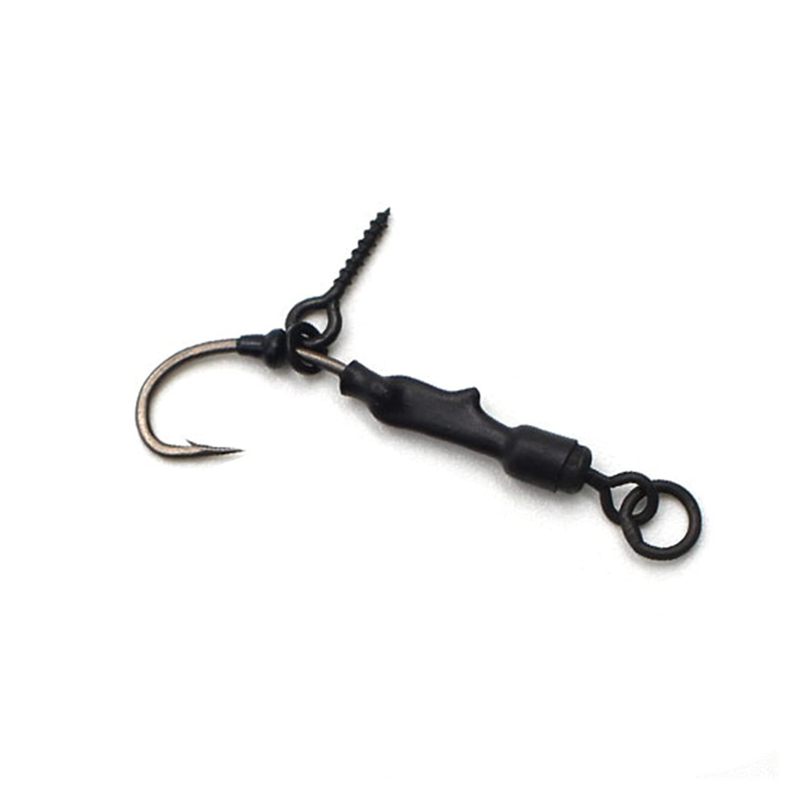 XIAOSAKU Fish Hooks 4 PCS Carp Fishing Hair Rigs Tied Rig Carp Fishing Hook Fishing Tackle Accessories Fish Hook Set (Color : Ring Swivel Size 6)