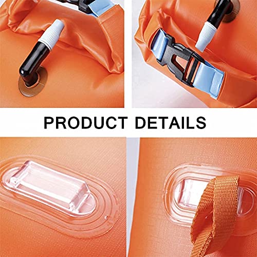 YESHIN 2 Pack 20L Waterproof Swim Bouy with Storage Space Inflatable Dry Bag Bright Color Swim Safety Float for Open Water Swimmers, Triathletes, Kayakers and Snorkelers with Swim Cap