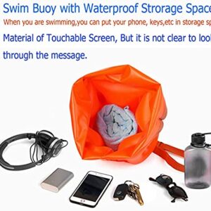 YESHIN 2 Pack 20L Waterproof Swim Bouy with Storage Space Inflatable Dry Bag Bright Color Swim Safety Float for Open Water Swimmers, Triathletes, Kayakers and Snorkelers with Swim Cap