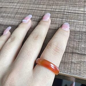 FUTIMELY Carnelian Crystal Healing Ring Natural Carnelian Gemstone Band Ring Red Agate Smooth Round Donut Jewelry for Women Girls (6)