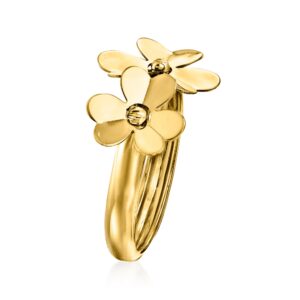 Ross-Simons Italian 14kt Yellow Gold Flower Ring. Size 7