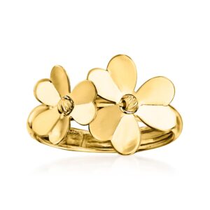 Ross-Simons Italian 14kt Yellow Gold Flower Ring. Size 7