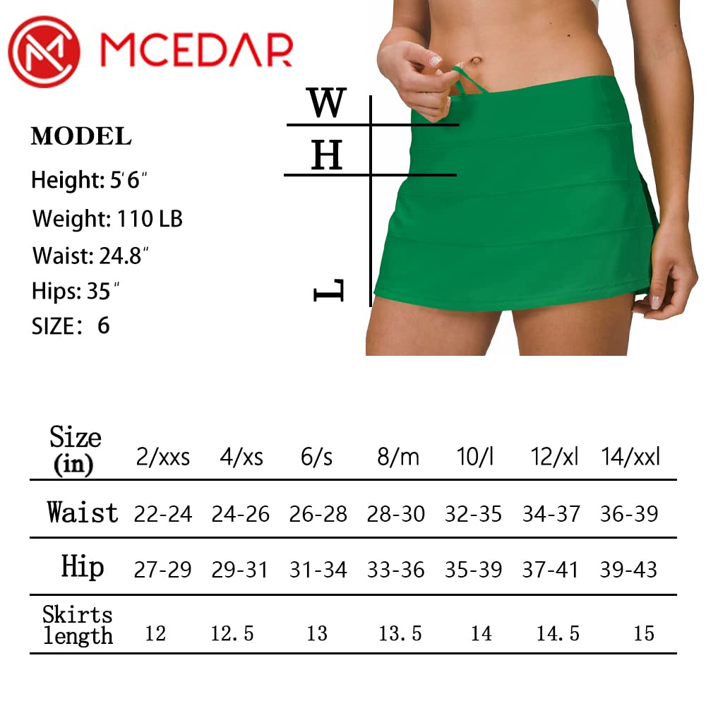 MCEDAR athletic tennis golf skorts skirts for women with pocket workout running sports pleated skirts casual Green Lagoon/8