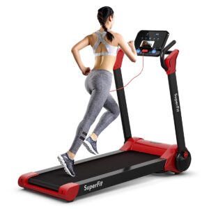 SPORFIT Motorized Treadmills 2.25 HP Electric Running Machine Folding Exercise Incline Fitness Indoor with LCD Monitor for Home & Office & Gym