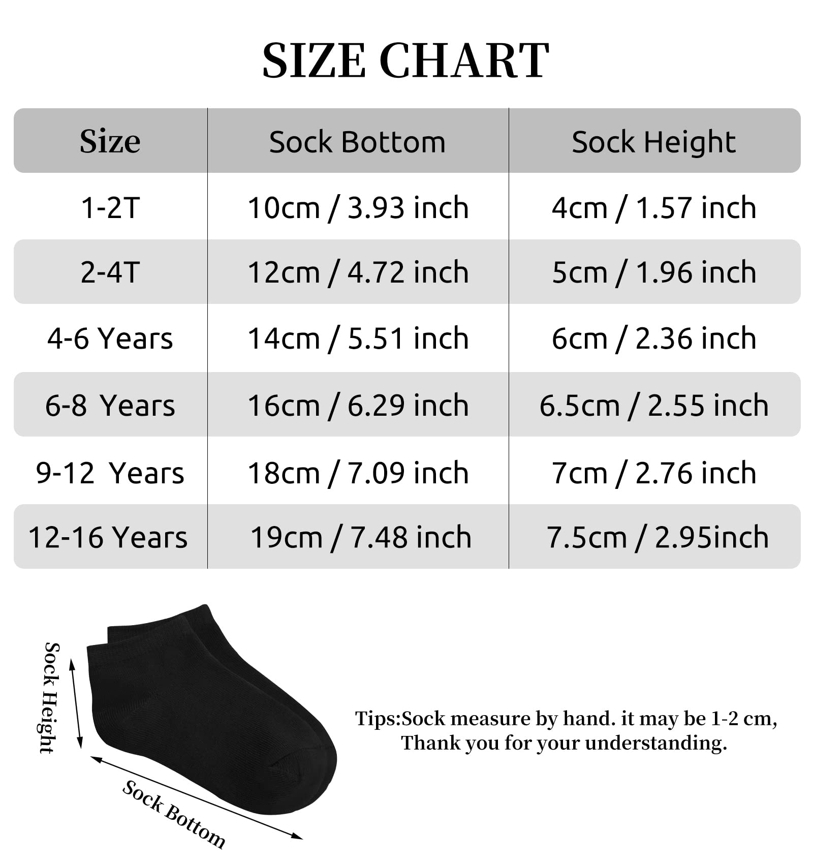 KEREDA 15 Pairs Kids Ankle Socks Boys Girls Half Cushion Low Cut Athletic Socks 6-8 Years Black