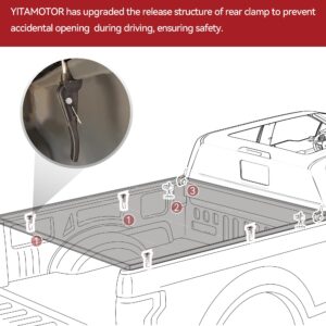 YITAMOTOR Soft Quad Fold Truck Bed Tonneau Cover Compatible with 2009-2014 Ford F150 F-150, Styleside 6.5 ft Bed