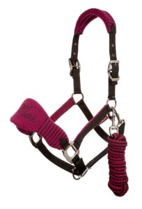 lemieux vogue fleece headcollar - halter & leadrope (plum - x-full)