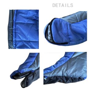 Gaorui Mummy Sleeping Bag Humanoid Sleeping Bag Outdoor Camping Sleeping Bag Winter Indoor Outdoor Portable Ultralight Warm Adult Windproof Sleeping Bag (Blue2#, L)