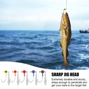 50 Pieces Crappie Jig Heads Kit, Fishing Jig Head Hook Fishing Lure Jig Head with Eye Ball 1/16 OZ Head Jig Hook Lure with Spinner Blade Outdoor Fishing Tackle for Saltwater Freshwater Fishing