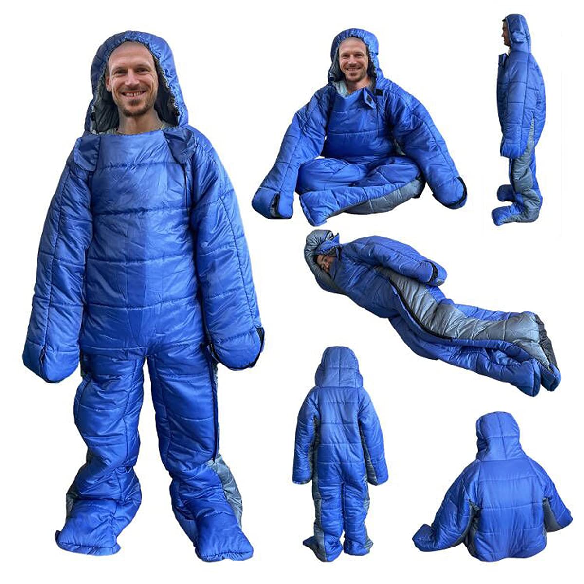 Gaorui Mummy Sleeping Bag Humanoid Sleeping Bag Outdoor Camping Sleeping Bag Winter Indoor Outdoor Portable Ultralight Warm Adult Windproof Sleeping Bag (Blue2#, L)