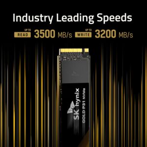 SK hynix Gold P31 2TB PCIe NVMe Gen3 M.2 2280 Internal SSD, Up to 3500MB/S, Compact, Form Factor SSD - Internal Solid State Drive with 128-Layer NAND Flash