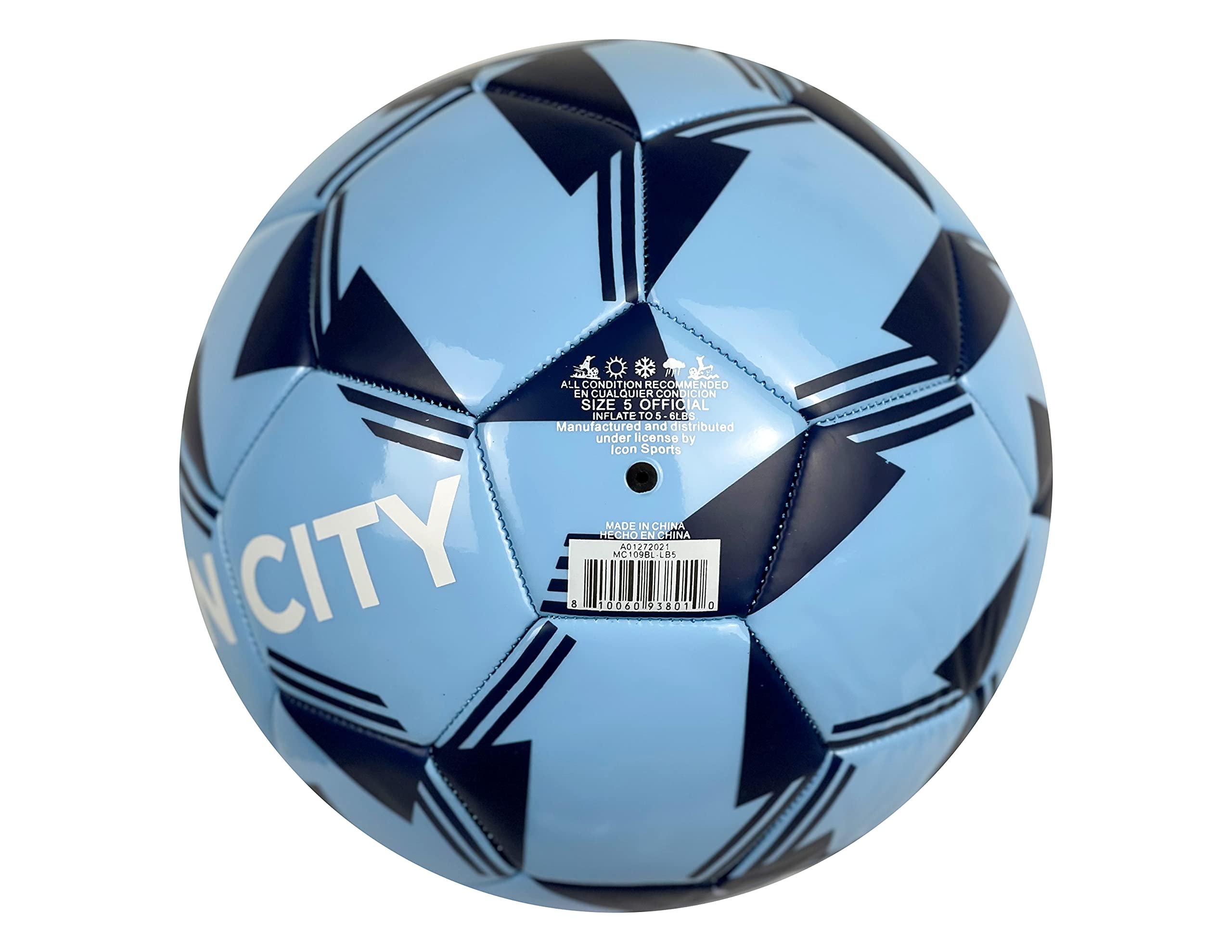 Icon Sports Manchester City Soccer Ball #4, Licensed M. City Ball (Size 4)