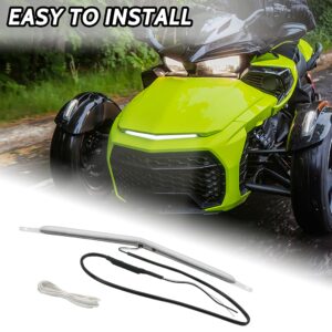 SAUTVS LED Signature White Light Kit for Spyder F3, LED Daytime Running Light DRL for Can-Am Spyder F3 All Models (1PCS, Replace #219400599)