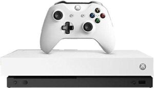 microsoft xbox one x console 1tb hdd console with wireless controller xbox one x enhanced, hdr, native 4k, ultra hd white (renewed)