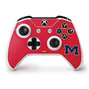 Skinit Decal Gaming Skin Compatible with Xbox One S Controller - Officially Licensed College Ole Miss Logo Red Design