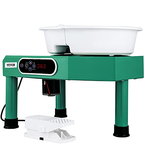 VEVOR Pottery Wheel, Pottery Forming Machine 9.8" LCD Touch Screen, 350W Ceramic Pottery Electric DIY Clay Sculpting Tools, Foot Pedal & Detachable ABS Basin for Adults and Beginners Art Craft