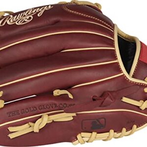 Rawlings | SANDLOT Baseball Glove | Left Hand Throw | 11.75" - Modified Trap-Eze Web, 11.75 inch - Trapeze Web - Burgundy