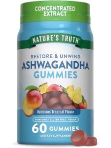 nature's truth ashwagandha gummies | 60 tropical flavor gummies | vegan, non-gmo, & gluten free supplement