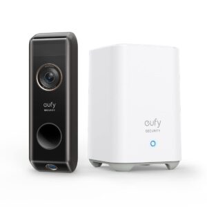 eufy Security Video Doorbell Dual Camera, 2K HD, Wireless, Battery-Powered, HomeBase, Dual Motion Detection, Smart Recognition, No Monthly Fee, 16GB Storage