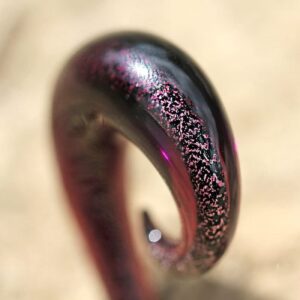 Pierced Owl Purple Glass Sparkle Spiral Taper Plugs, Sold as a Pair (10mm (00GA))