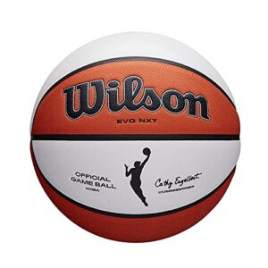 wilson wnba official game ball, indoor, leather, size: 6, brown/white