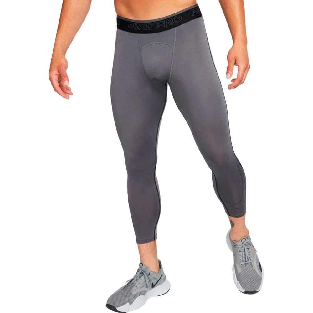 Nike Pro Dri-FIT Men's 3/4 Tights (as1, Alpha, m, Regular, Regular, Gray, Medium)