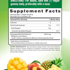 Nature's Truth Ashwagandha Gummies | 60 Tropical Flavor Gummies | Vegan, Non-GMO, & Gluten Free Supplement