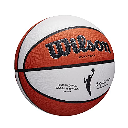 Wilson WNBA Official Game Ball, Indoor, Leather, Size: 6, Brown/White