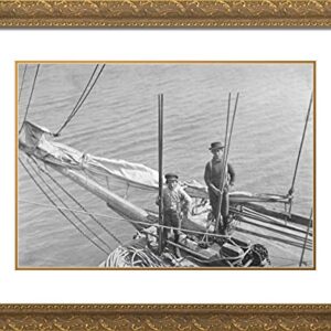 ArtDirect Hine, Lewis Wickes 24x19 Gold Ornate Framed Art Print with Double Matting Titled: lfred and Willie Two Young Oyster fishers in Mobile Bay