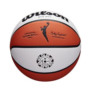 Wilson WNBA Official Game Ball, Indoor, Leather, Size: 6, Brown/White