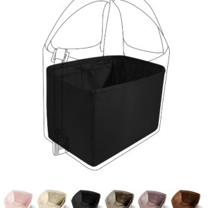 DGAZ Purse Organizer Silky Smooth,Silk,Luxury Handbag Tote in Bag Shapers, Women- Fits picotin18/22Bags (Black, PC18)