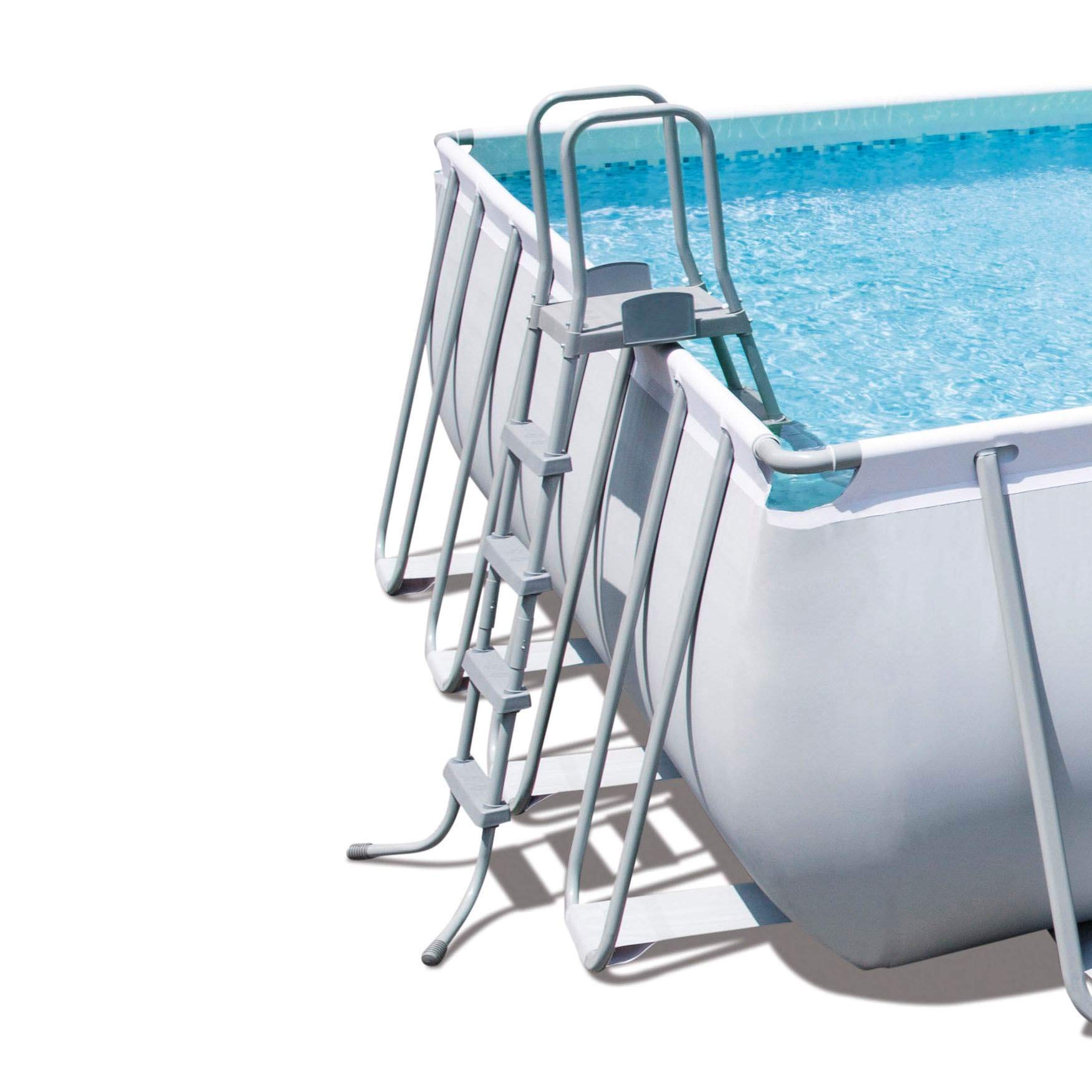 Bestway 56625E 31ft x 16ft x 52in Steel Frame Above Ground Swimming Pool Set with 2000 GPH Sand Filter Pump, Pool Cover, Ladder, and Solution Blend