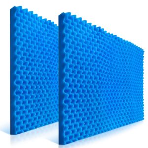 Frcevzoie 2 PACK Acoustic Panels 24”×48”×2” Egg Crate Foam sound proof foam panels for walls sound proof panels for walls High Density Acoustic Foam Wedges Sound Proofing Padding for Wall - Blue