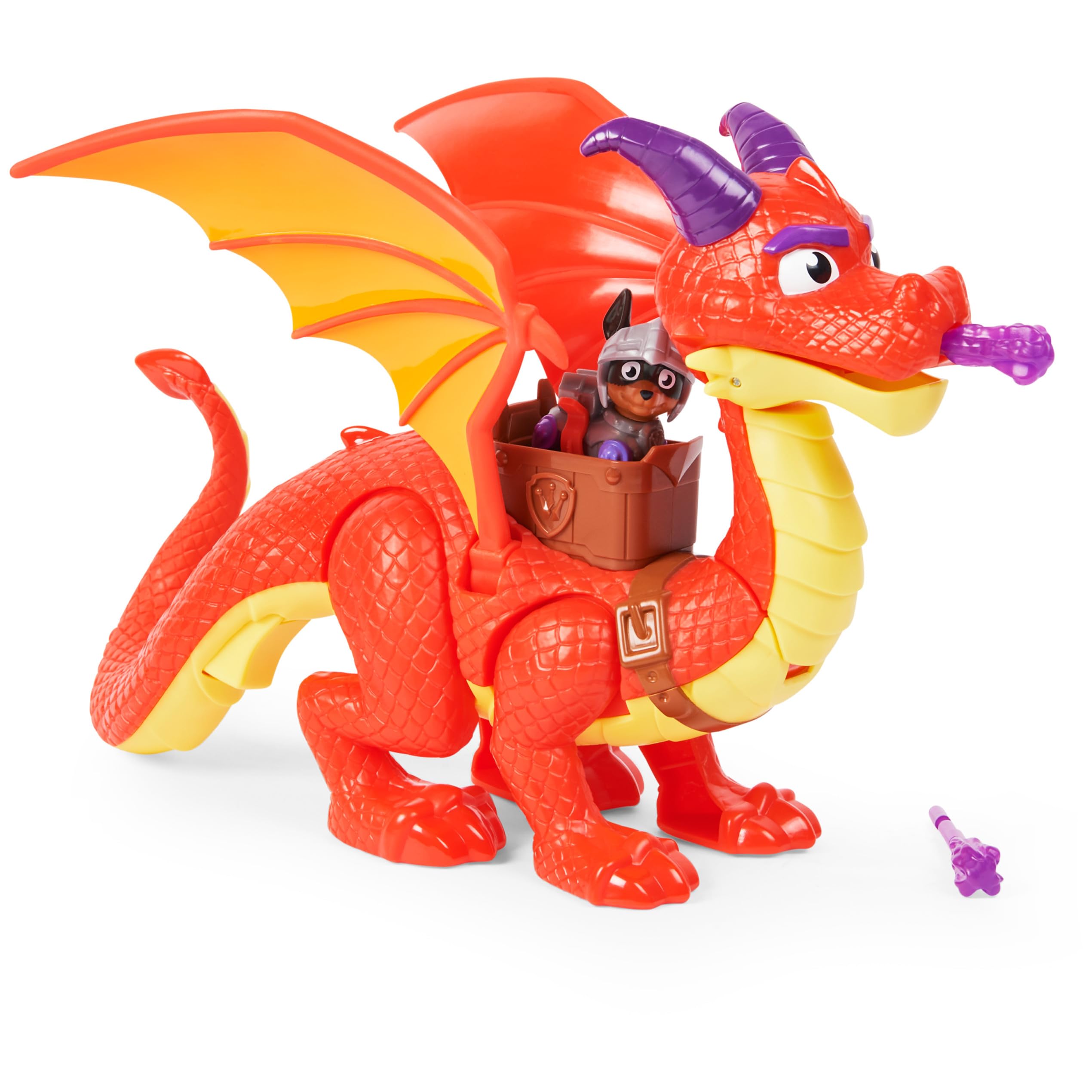 Paw Patrol, Rescue Knights Sparks The Dragon with Super Wings and Pup Claw Action Figures, Kids Toys for Ages 3 and up