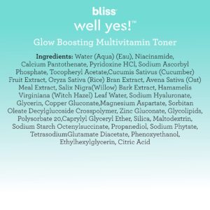 Bliss Well Yes Hydrating Toner with Vitamin B3, B5, B6, C & E - Brightens, Soothes, and Balances Skin - Alcohol-Free, Ideal for Sensitive & Oily Skin