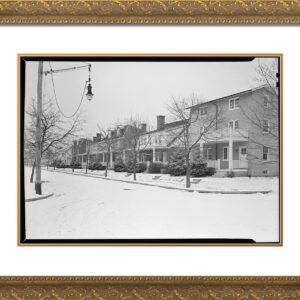 ArtDirect Hine, Lewis Wickes 24x20 Gold Ornate Framed Art Print with Double Matting Titled: Lancaster, Pennsylvania Housing Houses Erected by Hamilton Development Company