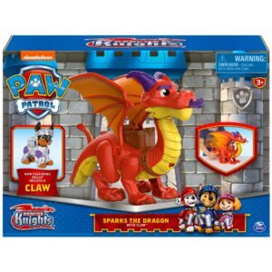 Paw Patrol, Rescue Knights Sparks The Dragon with Super Wings and Pup Claw Action Figures, Kids Toys for Ages 3 and up