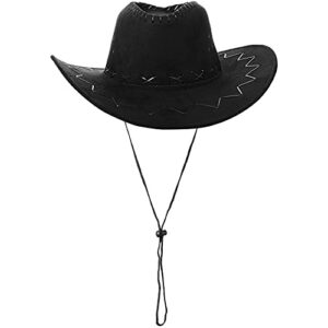 Zhanmai Cowboy Hat with Bandanna - 12 Piece Set for Halloween, Birthday Party or Costume (Black)