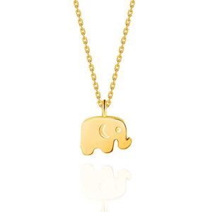 aoof s925 silver lucky elephant necklace women's clavicle chain pendant fashion platinum