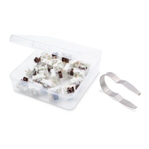 OUTEMU Medium-Low Profile Brown Switches 3 Pin Thiner 50g Force 1.6mm Aactuation-Travel Key switches Pack 20 - Gateron& Cherry MX Equivalent DIY Replaceable Switches for Mechanical Keyboard