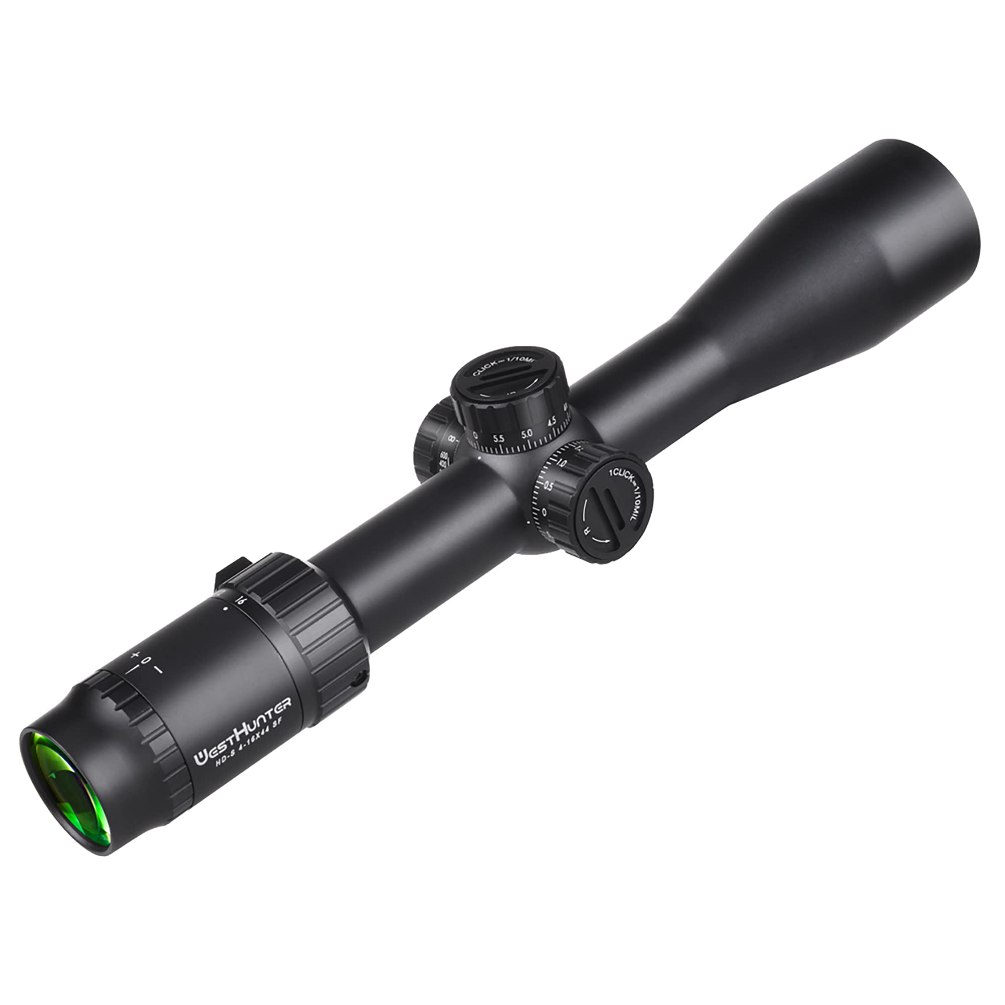 WestHunter Optics HD-S 4-16x44 SF Riflescopes, 30mm Tube Second Focal Plane Tactical Precision 1/10 MIL Shooting Scope | Black, Picatinny Shooting Kit A