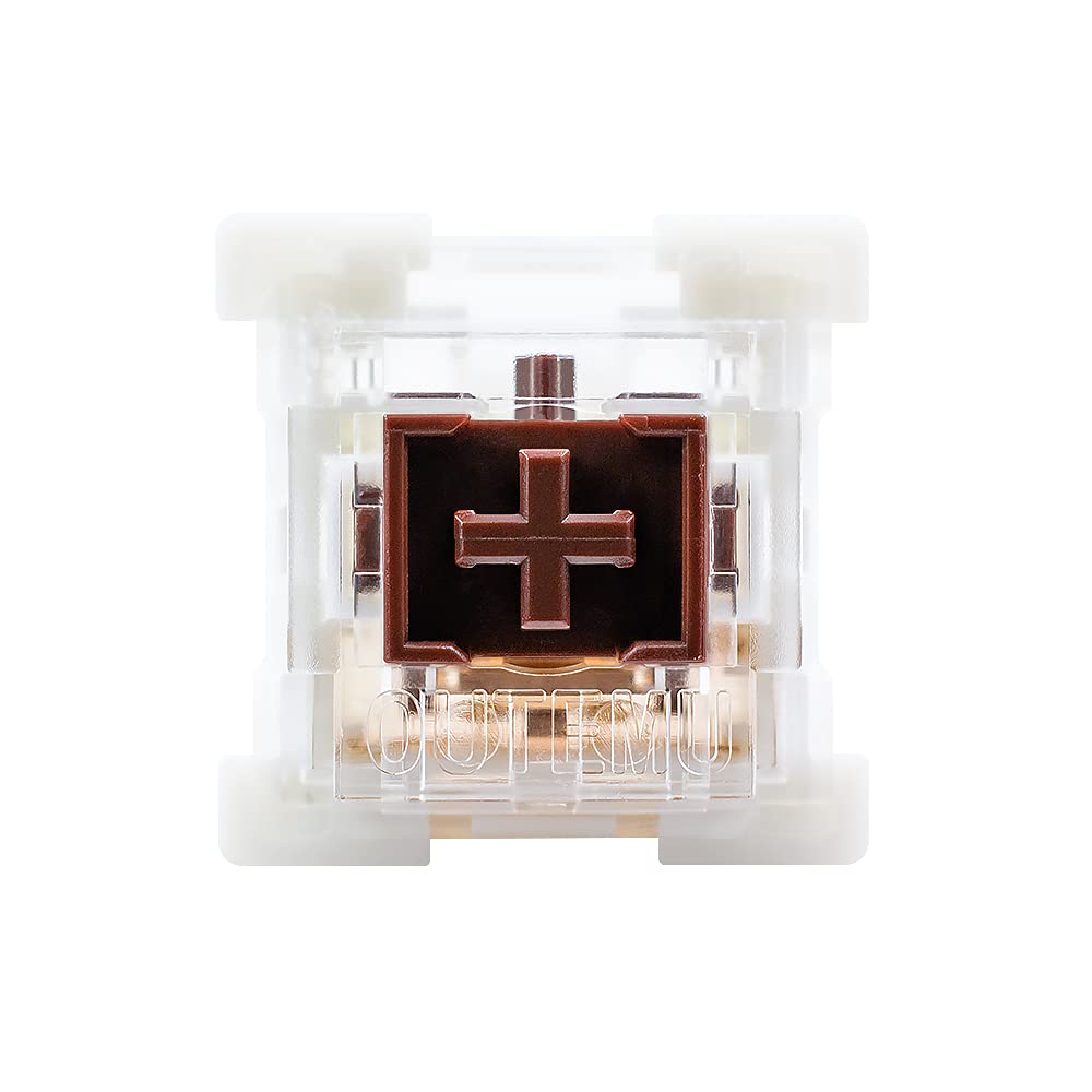 OUTEMU Medium-Low Profile Brown Switches 3 Pin Thiner 50g Force 1.6mm Aactuation-Travel Key switches Pack 20 - Gateron& Cherry MX Equivalent DIY Replaceable Switches for Mechanical Keyboard