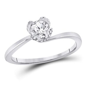 dazzlingrock collection 14kt white gold womens round diamond solitaire bridal wedding engagement ring 5/8 cttw