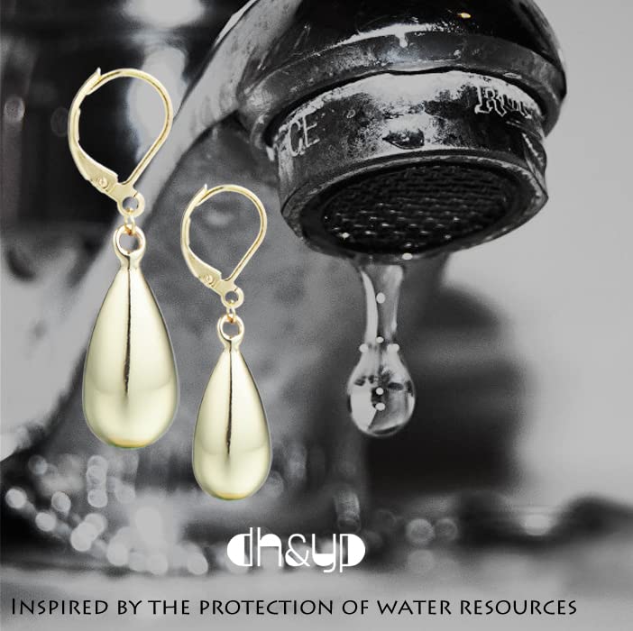 dh&yp Gold teardrop earrings for women，French Style Simple Temperament Water Drop Dangle Earrings for Women, Independent Designer, gift for girlfriend, Mom, Sister