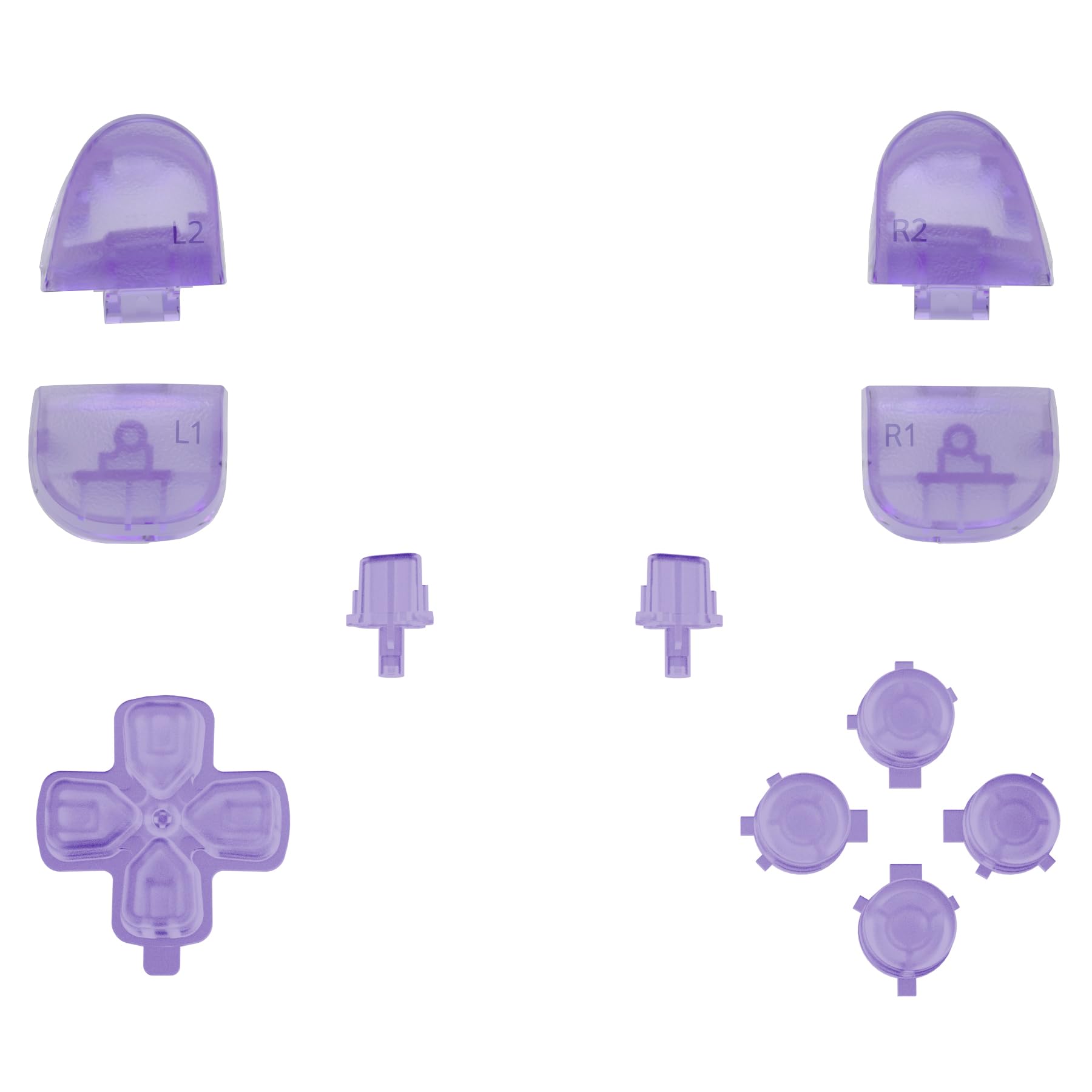 eXtremeRate Full Set Shell with Buttons Touchpad Cover, Clear Atomic Purple Custom Replacement Decorative Trim Shell Front Back Plates Compatible with p s 5 Controller BDM-030 BDM-040 BDM-050