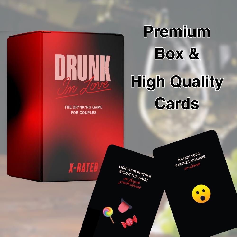 Drunk in Love Couples Drinking Card Game Fun Intimate Date Night Games Relationship Couples Games for Adults 50 Spicy Dare Cards Romantic Anniversary Party & Valentines Gifts